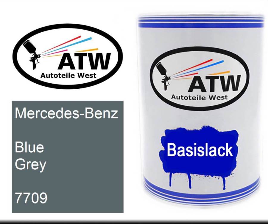 Mercedes-Benz, Blue Grey, 7709: 500ml Lackdose, von ATW Autoteile West.